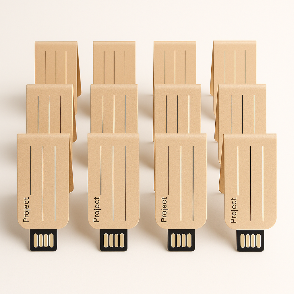 12 USB Sticks aus Papier