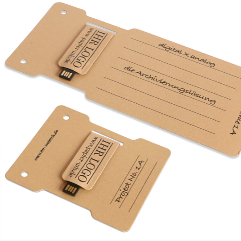 USB Papier-Clip | Type-A oder Type-C | Individuell bedruckt | ab 100 Stück